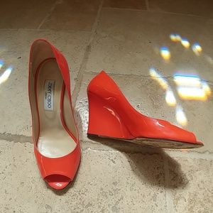 Jimmy Choo Orange Wedges
